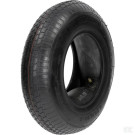 Dæk m/slange 4.00-8, 4-lags, lige ventil, S-369,  